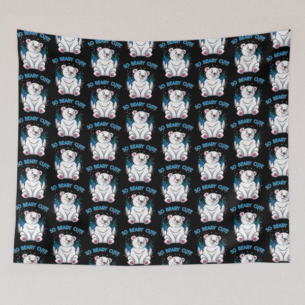 Item preview, So Beary Cute Adorable Polar Bear Cub Pun Tile Pattern designed and sold by perfectpresents.