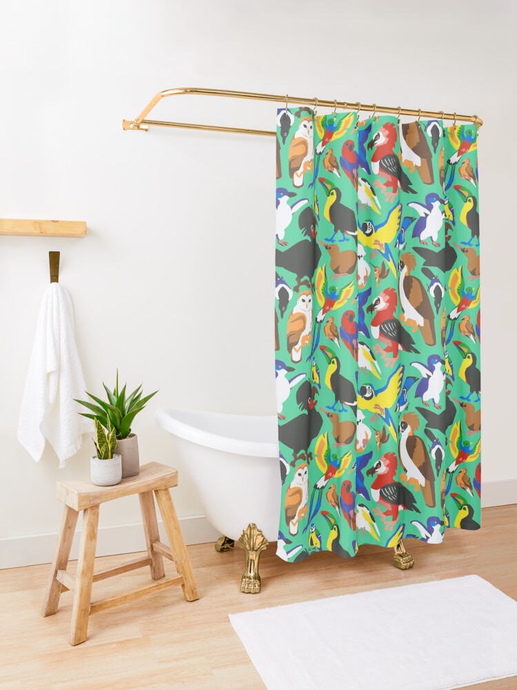 Alternate view of To Feather, But Not to Scale Shower Curtain