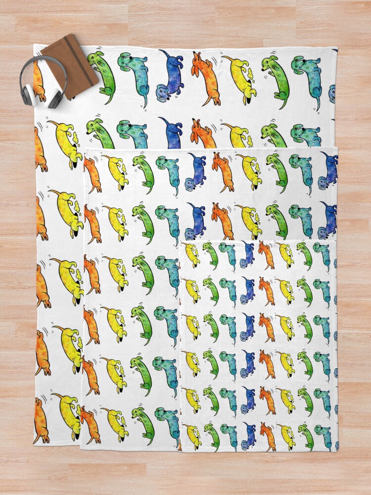 Alternate view of Watercolor Dachshunds Throw Blanket