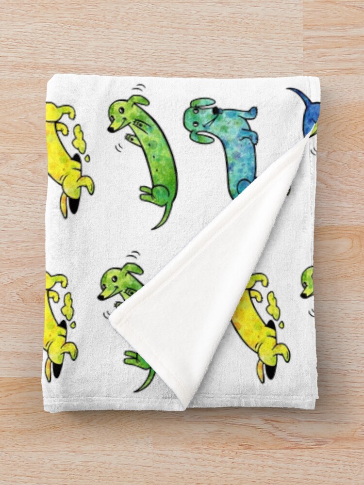 Alternate view of Watercolor Dachshunds Throw Blanket