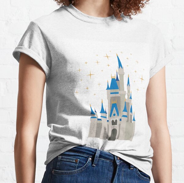 Disney Cinderella Castle Black Juniors T-shirt New