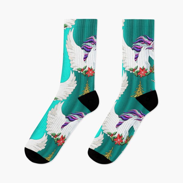 Item preview, Festive Teal Winged Unicorn Christmas designed and sold by GraphicAllusion.