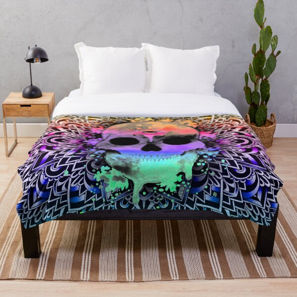 Doodle PsySkull Throw Blanket