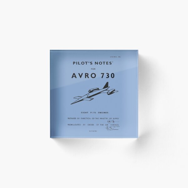 Item preview, Pilot's Notes for Avro 730 designed and sold by Project Cancelled.