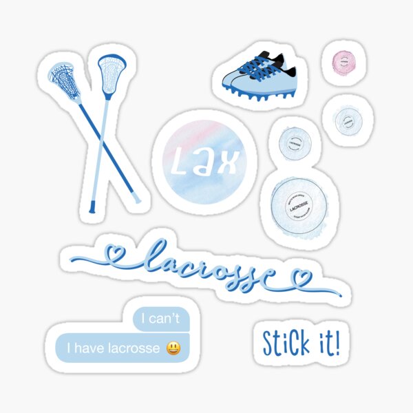 Light Blue Watercolor Lacrosse Pack Sticker