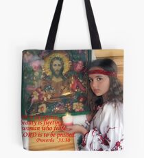 In old rural church Tote Bag