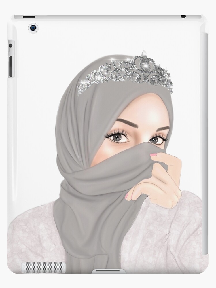 Beautiful Girl in Hijab Cartoon iPad Case & Skin for Sale by