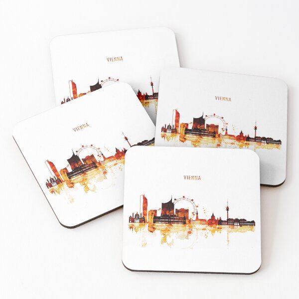 Item preview, Vienna Austria Red Yellow Skyline designed and sold by DimDom.