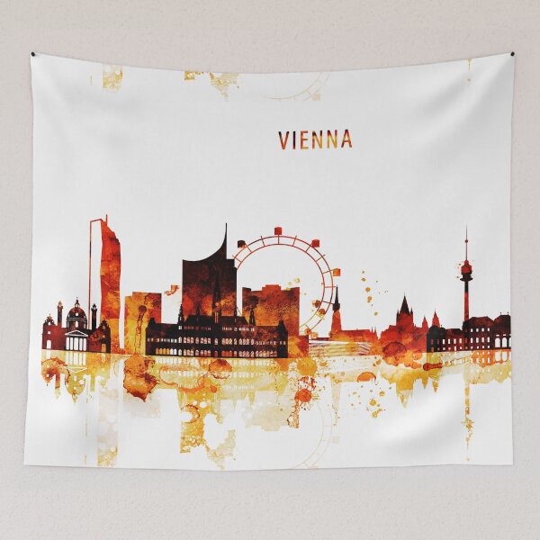Item preview, Vienna Austria Red Yellow Skyline designed and sold by DimDom.