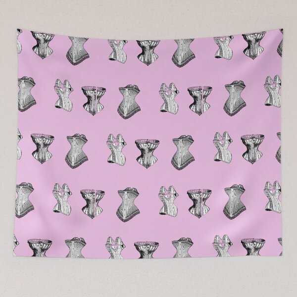 Item preview, Vintage Victorian Corset Pattern on Pink designed and sold by RosalieReeves.