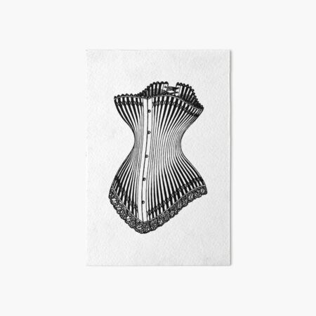 Vintage Victorian Corset Pattern with Sheet Music Art Print for