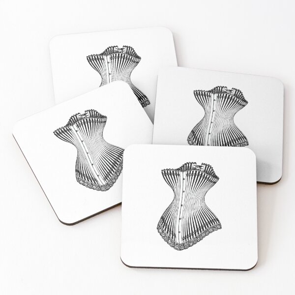 Item preview, Black Line Work Victorian Vintage Corset Pattern 3 designed and sold by RosalieReeves.
