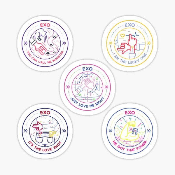 exo songs badges sticker for sale by sukaisooo redbubble