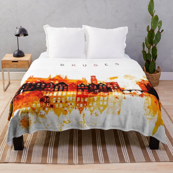 Item preview, Bruges Belgium Red Yellow Skyline designed and sold by DimDom.