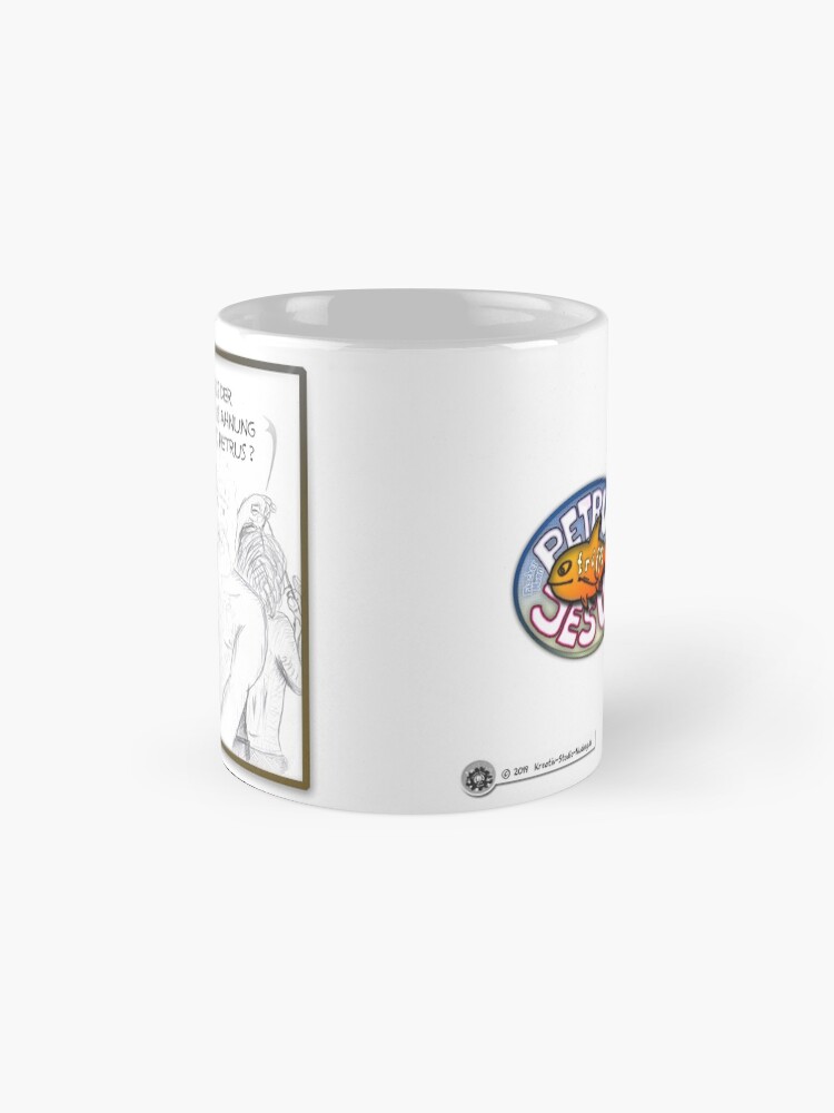 Alternative Ansicht von Petrus trifft Jesus - Cartoon-Design - Quatsch nicht ! Tasse