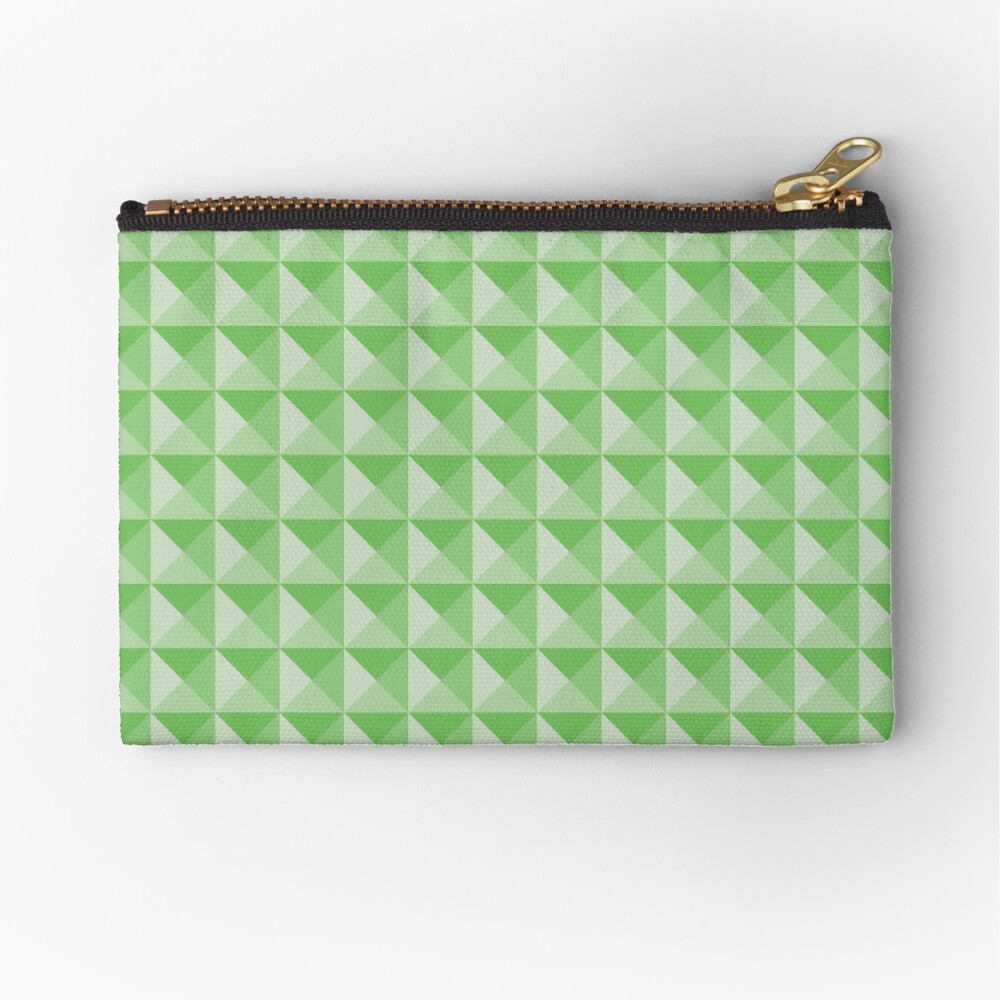Geometric Pattern: Pyramid: Green Light Zipper Pouch