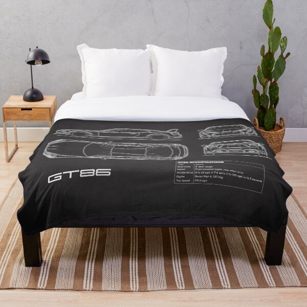 The GT86 Blueprint Throw Blanket