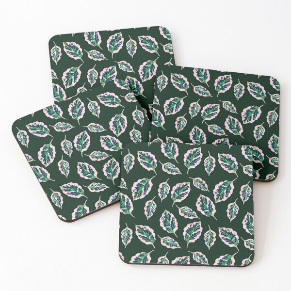 Item preview, Green with Pink Calathea Leaves  designed and sold by ArtscapesAmita.