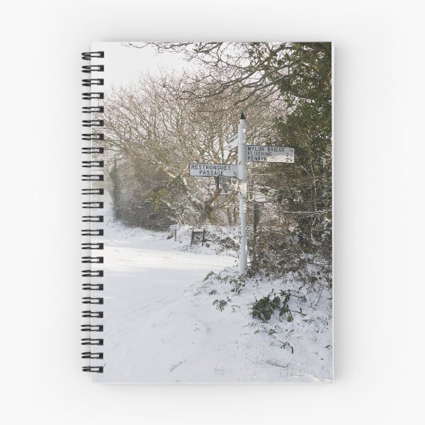 Item preview, Snowy Cornish Signpost designed and sold by Terri Waters Photography & Design.