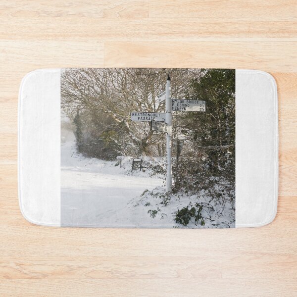 Item preview, Snowy Cornish Signpost designed and sold by Terri Waters Photography & Design.