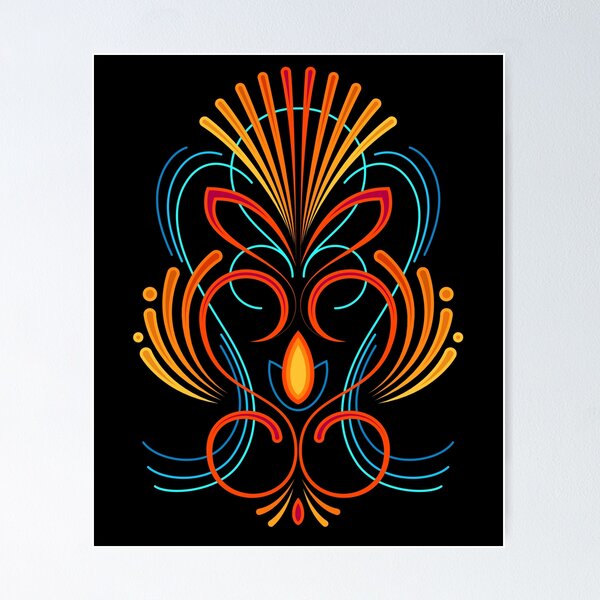 Item preview, colorful pattern of geometric shapes psychedelic designed and sold by KleinJenny.