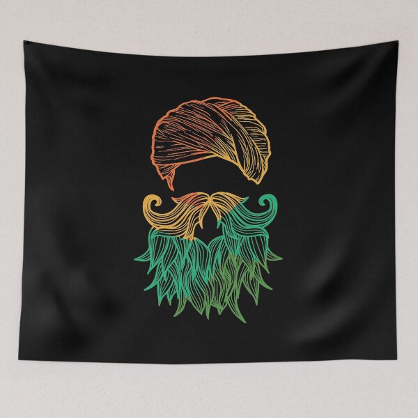 Item preview, colorful design of a man with beard and turban designed and sold by KleinJenny.