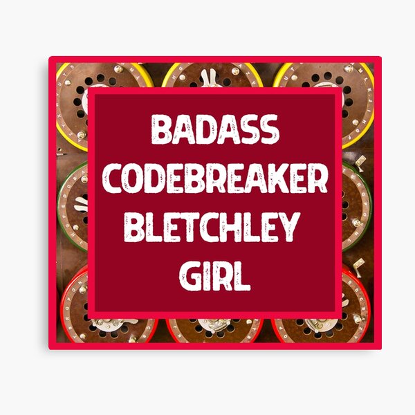 Badass Codebreaker Bletchley Girl Design, Red Edition Canvas Print
