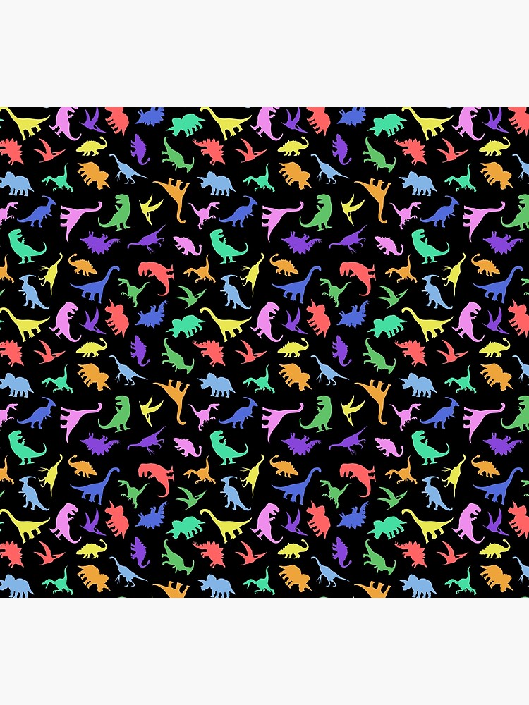 Fun Dinosaur Pattern (Black Background) by jezkemp