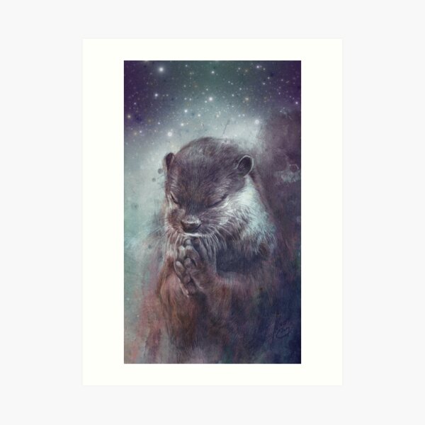 Holy Otter in space Kunstdruck