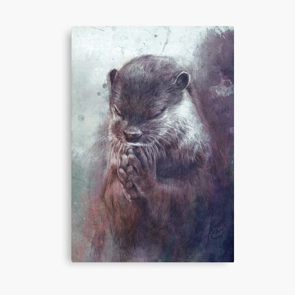 Meditating otter Canvas Print