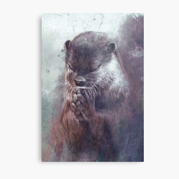 Meditating otter Metal Print