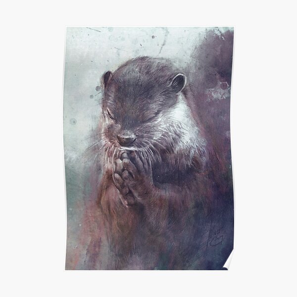 Meditating otter Poster