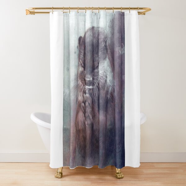 Meditating otter Shower Curtain