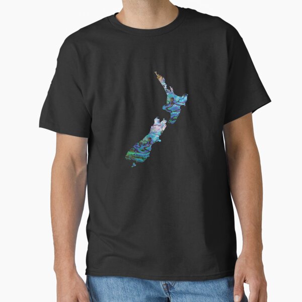 Item preview, NEW ZEALAND MAP SIMPLE PAUA designed and sold by Madjack Tees Kiwi SuperStore.
