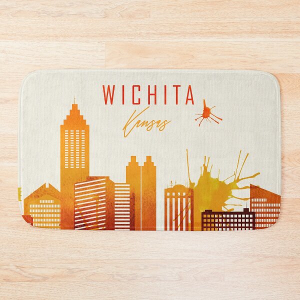 Item preview, Wichita Kansas Red Yellow Skyline designed and sold by DimDom.