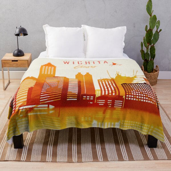 Item preview, Wichita Kansas Red Yellow Skyline designed and sold by DimDom.