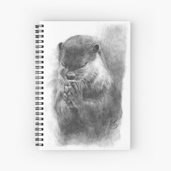 Meditierender Otter (schwarz-weiß) Spiralblock