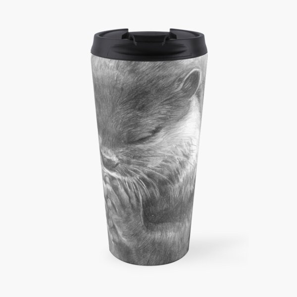Meditierender Otter (schwarz-weiß) Thermobecher
