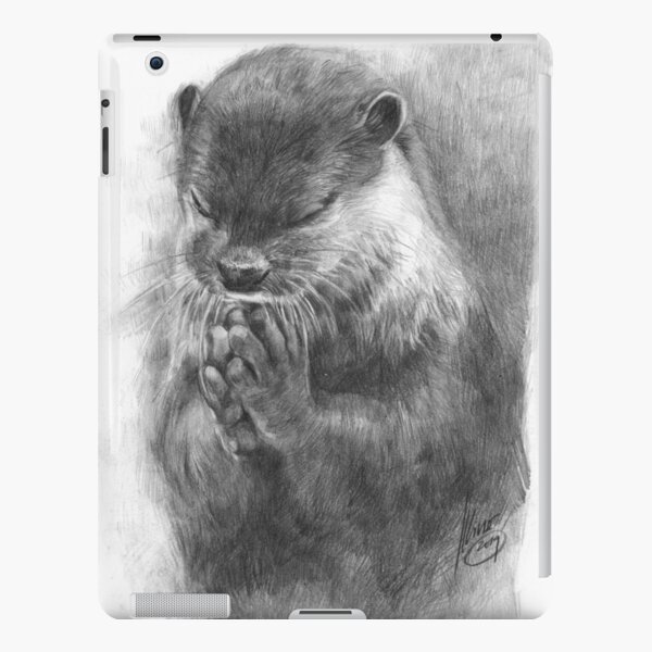 Meditierender Otter (schwarz-weiß) iPad – Leichte Hülle