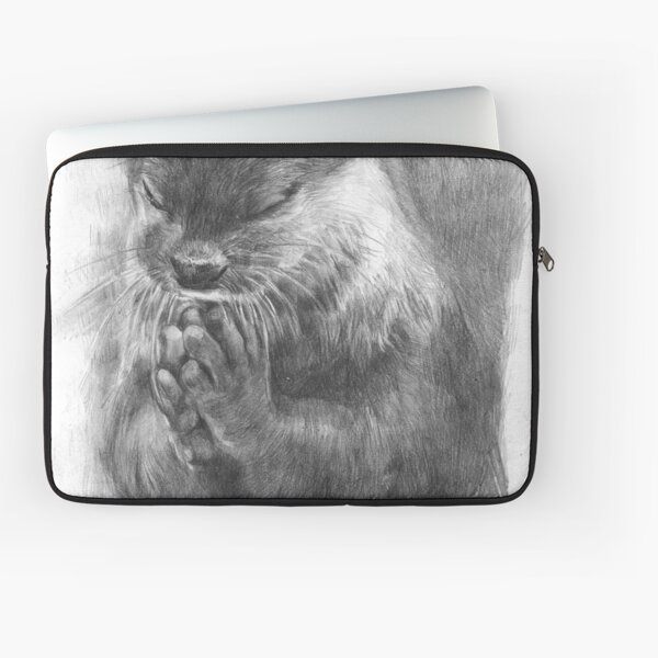 Meditierender Otter (schwarz-weiß) Laptoptasche