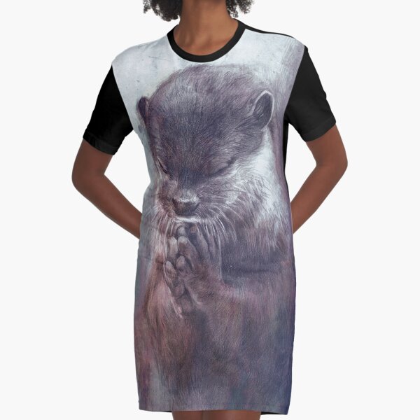 Meditierender Otter (farbig) T-Shirt Kleid