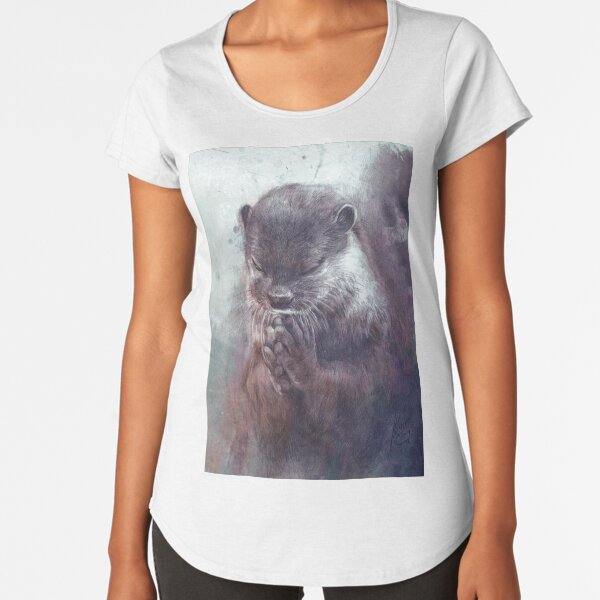 Meditierender Otter (farbig) Premium Rundhals-Shirt