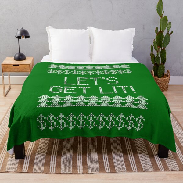 Item preview, Lets get lit Xmas Saying Green designed and sold by elhefe.