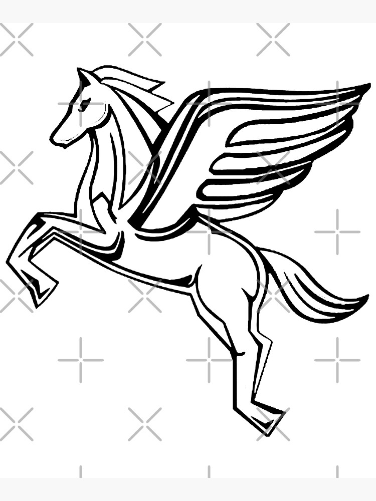 Chasing Pegasus Image (Black Outline) by incognitagal