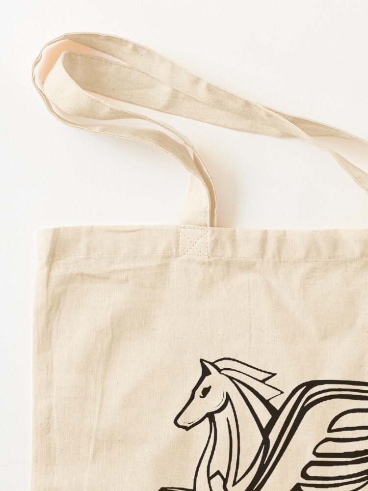 Alternate view of Chasing Pegasus Image (Black Outline) Tote Bag