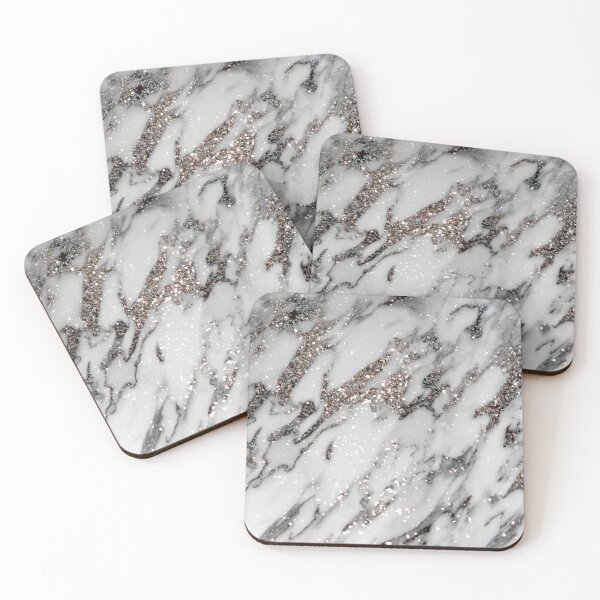 Item preview, Classic White Marble Silver Glam #1 (Photo of Glitter Only - Not Reflective) designed and sold by Anita's & Bella's Art.