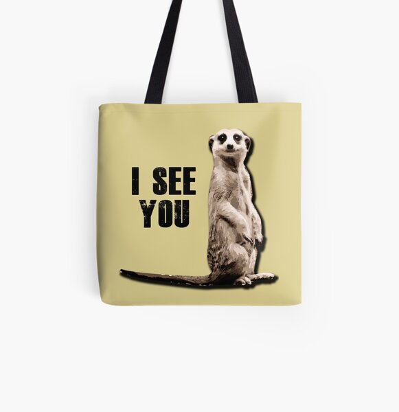 Erdmännchen beobachtet dich Allover-Print Tote Bag