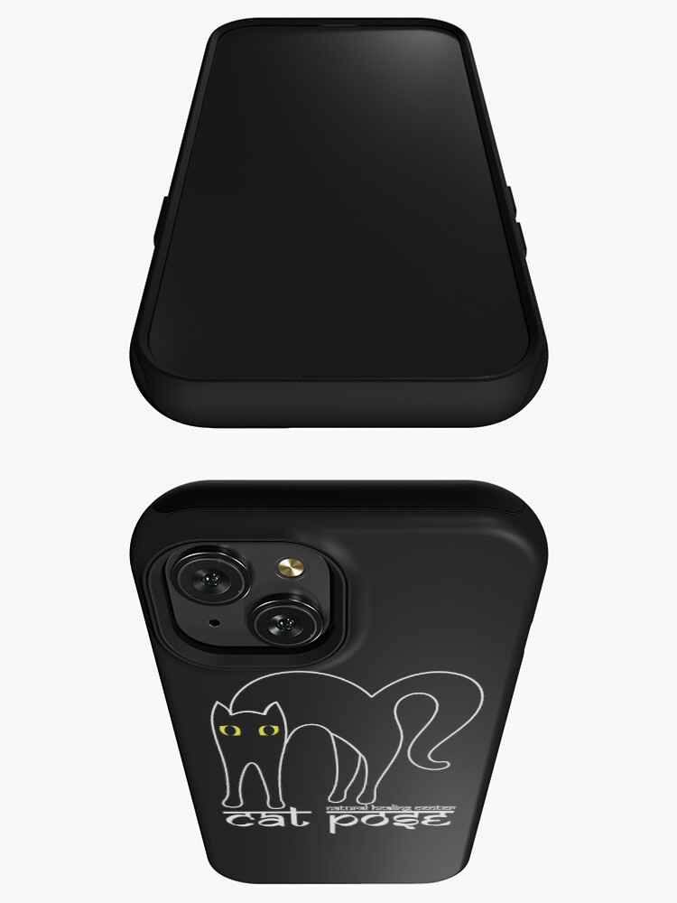 Thumbnail 3 of 4, iPhone Case, Cat Pose 1 - Cat Yoga (white text) designed and sold by NaturalHealing.