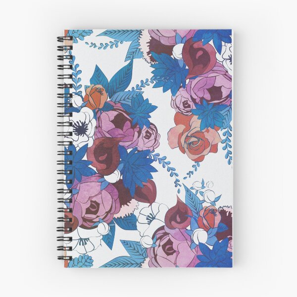 Item preview, Chintz Floral Bouquets // white background blue succulents orange roses designed and sold by SelmaCardoso.