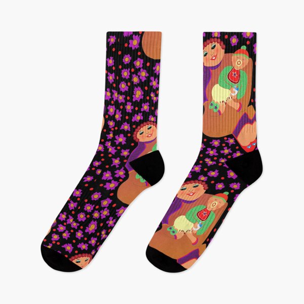 Item preview, Mom and Baby Floating in Vibrant Mauve Flowers designed and sold by Carremo.